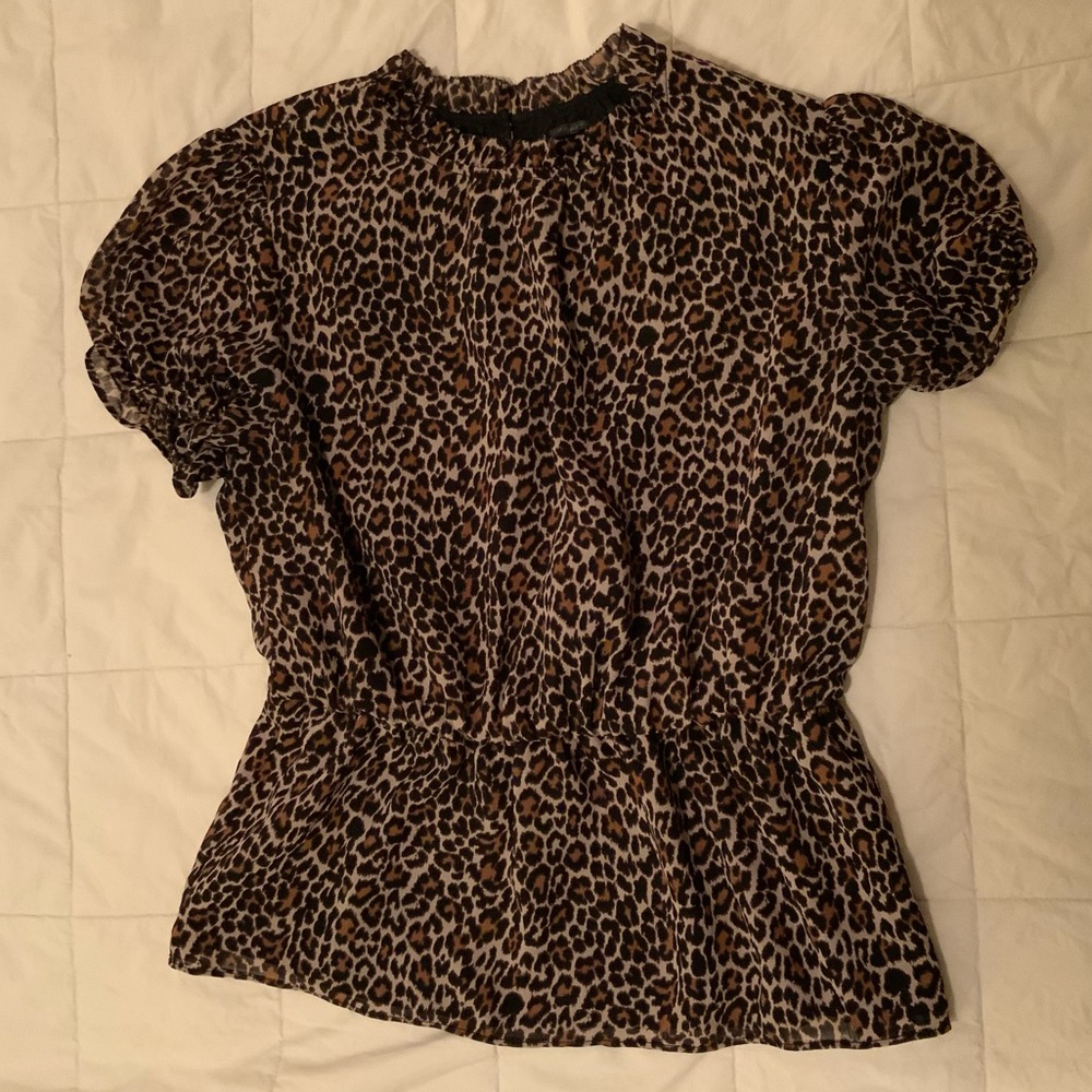 J. Crew Leopard Print Blouse, Size S